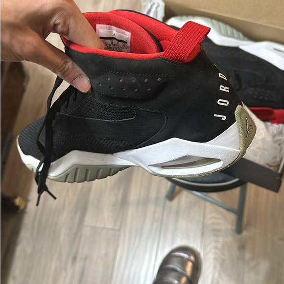 Men's Black and Red High-Top Sneakers - Picture 2 of 3